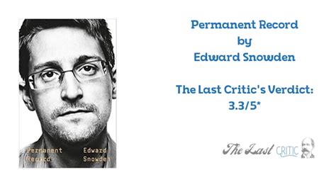 Permanent Record by Edward Snowden - The Last Critic - Book Reviews