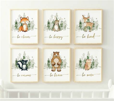 Woodland Nursery Prints Woodland Nursery Decor Boy Wall Art - Etsy UK