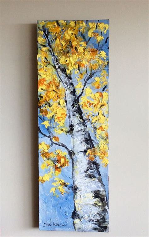 Aspen Tree Abstract Painting Original Painting 36 x 12 Abstract Tree ...