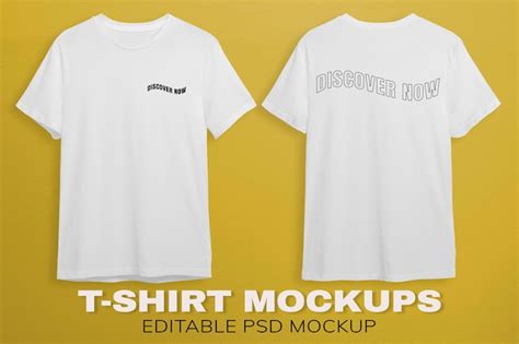 Premium PSD | White t-shirts mockup design