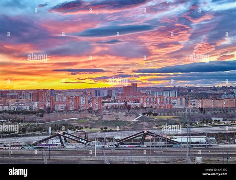 Villaverde neighborhood panoramic view. Madrid, Spain Stock Photo - Alamy