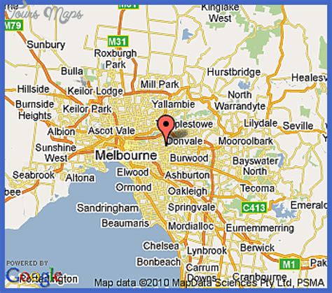 Melbourne Map - ToursMaps.com