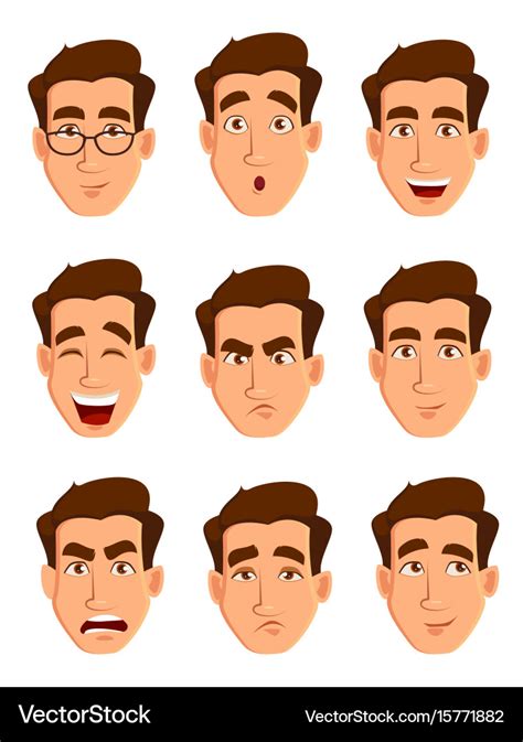 Face expressions of a man different male emotions Vector Image