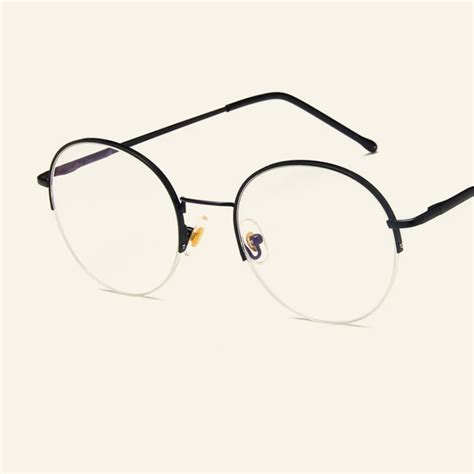 Round Half frame Vintage Artistic Glasses Frames Trendy Myopia Optical ...