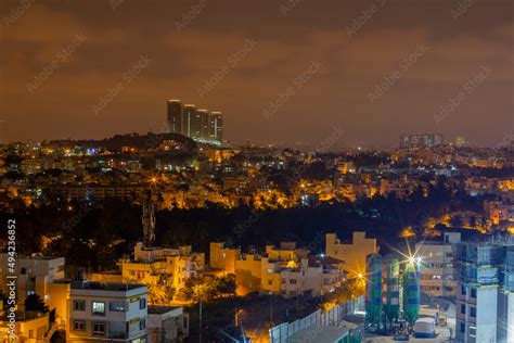 city skyline at night - Bangalore India. Stock Photo | Adobe Stock