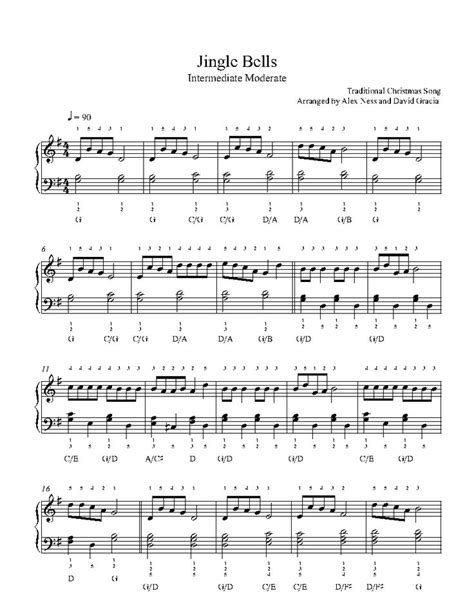 Jingle Bells by Traditional Sheet Music & Lesson | Intermediate Level ...