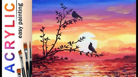 Beautiful Sunset Easy Paintings