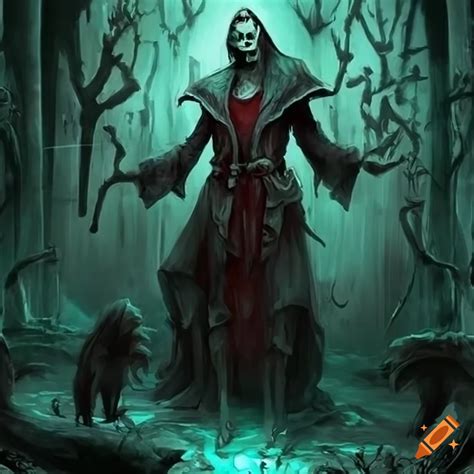 Necromancer wizard sorcerer zombie vampire ghoul fantasy on Craiyon