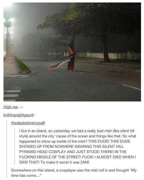 Badass Silent Hill Pyramid Head cosplay in fog via Tumblr | LOL ...