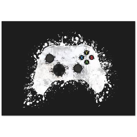 Xbox Controller Wall Art Print White Splatter Art Game Room Art Gift ...