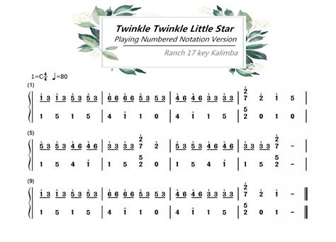 Ranch Beginners 17 key Kalimba Lesson 3 – Twinkle Twinkle Little Star ...