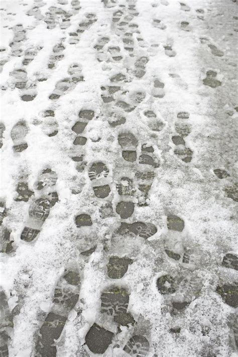 Footprints in the snow stock image. Image of address - 30236669