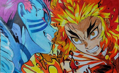 Rengoku vs Akaza fanart : KimetsuNoYaiba