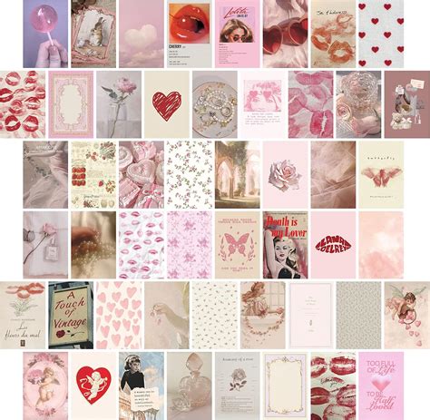 TwoDays Coquette Room Decor Aesthetic, Coquette Wall Collage Kit, 50pcs ...