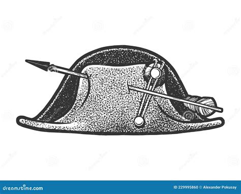 Arrow Pierced Napoleon Hat Sketch Vector Stock Illustration ...