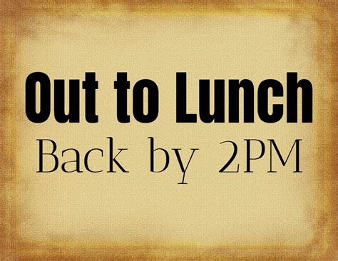 Printable Out To Lunch Sign