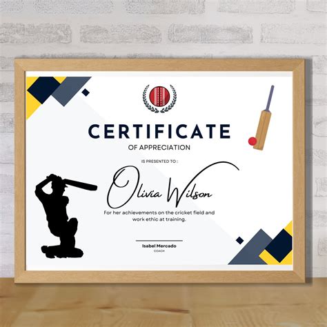 Cricket Certificate Template Instant Download High Quality - Etsy