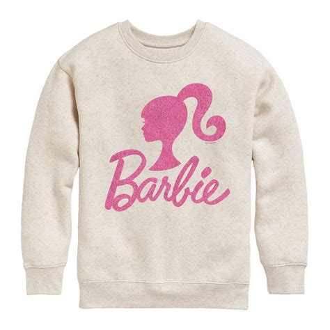 Barbie - Barbie Logo Pink Glitter Transfer - Toddler And Youth Crewneck ...