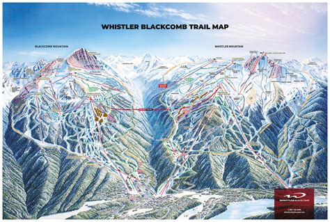 Whistler Blackcomb Mountains Trail Map • Piste Map • Panoramic Mountain Map