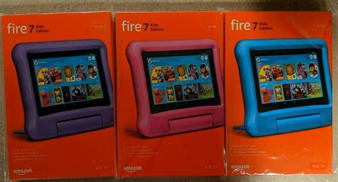 New 2019 9th Gen Amazon Fire 7 Kids Edition Tablet 7" 16 GB Pink Blue ...