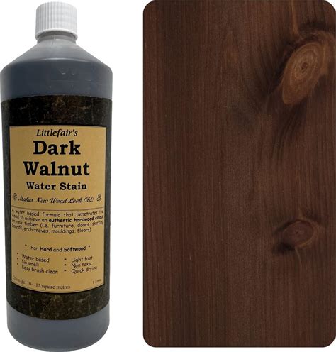 Littlefair’s Non-Toxic Water-Based Wood Stain – 2.5ltr Dark Walnut Wood ...