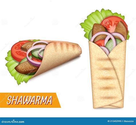 Shawarma With Meat, Tomato, Onion, Salad, Pita. Coloring Book For Kids ...