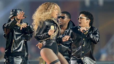 Super Bowl halftime show: Bruno Mars, Beyonce wear leather outfit ...