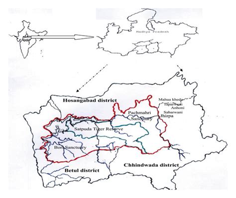 Location map of the Pachmarhi biosphere reserve in India. | Download ...