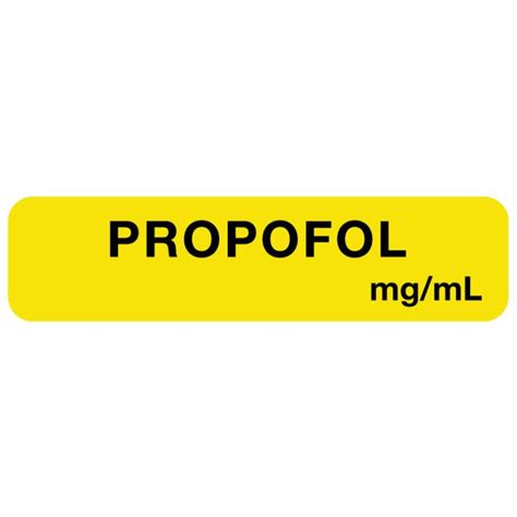 Anesthesia Label, Propofol mg/mL, 1-1/4" x 5/16" | United Ad Label