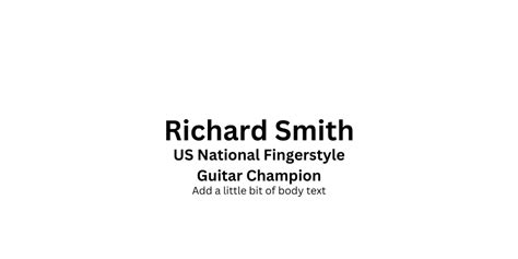 Richard Smith Fingerstyle Guitar Champion Concert, Friends of the ...