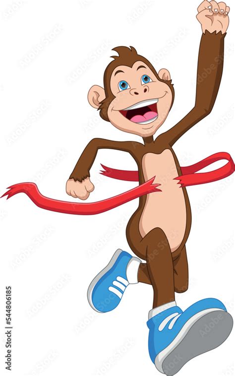 cartoon cute monkey running Stock Vector | Adobe Stock