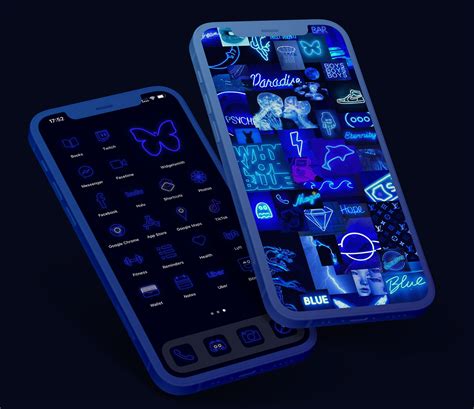 Blue Neon App Icons for iOS 14 & Android - Change App Icons on iPhone