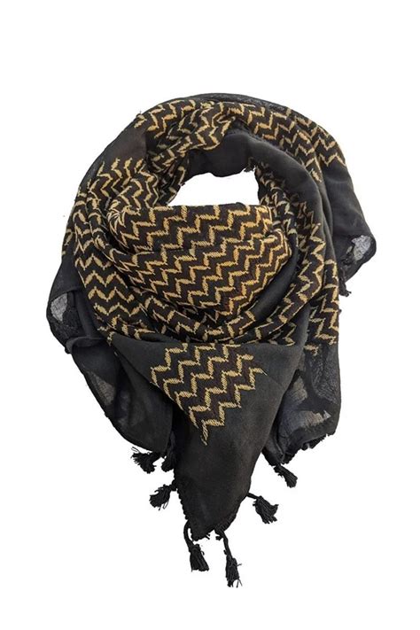 Shemagh Keffiyeh Arab Scarf Palestine Multi-colors Yellow on Black ...