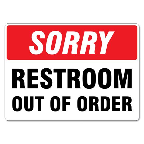 Bathroom Out Of Order Sign Printable