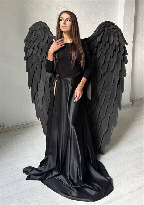 Large Black Angel Wings Adult Costume Wings Cosplay Angel - Etsy