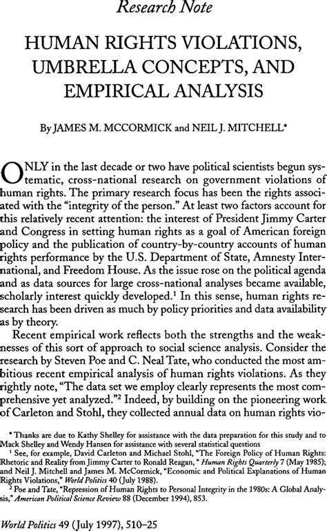 Human Rights Violations, Umbrella Concepts, and Empirical Analysis ...