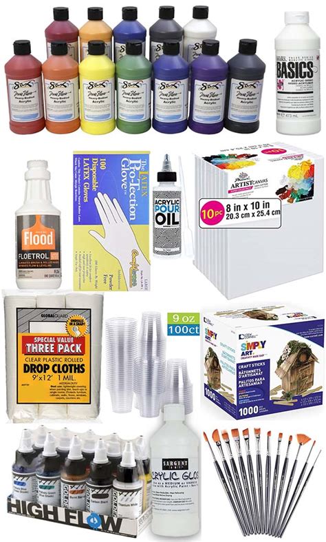 Acrylic Pour Painting Supplies for Stunning DIY Fluid Arts Projects ...