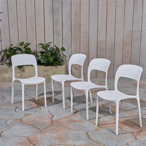 Plastic - White - Outdoor Dining Chairs - Patio Chairs - The Home Depot