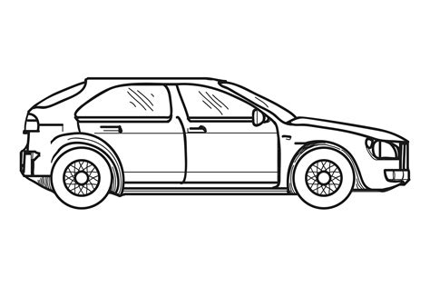 Car Sketch. Hand Drawn Side View of Auto Graphic by vectortatu ...