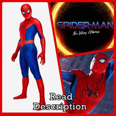 No Way Home Spider-man Black And Red Cosplay Costume Detached ...