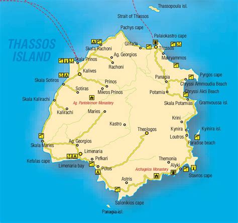 karta thassos Thasos tourist map - Europa Karta