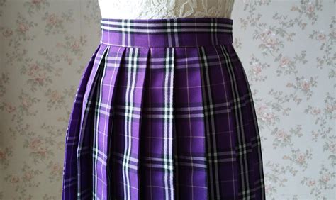 PURPLE PLAID SKIRT Women School Girl Pleated Skirt Mini Plaid Skirt New ...