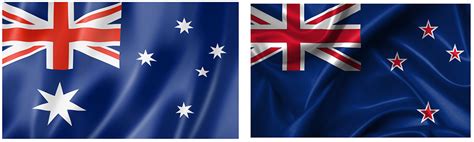 Australia Flag And New Zealand Flag