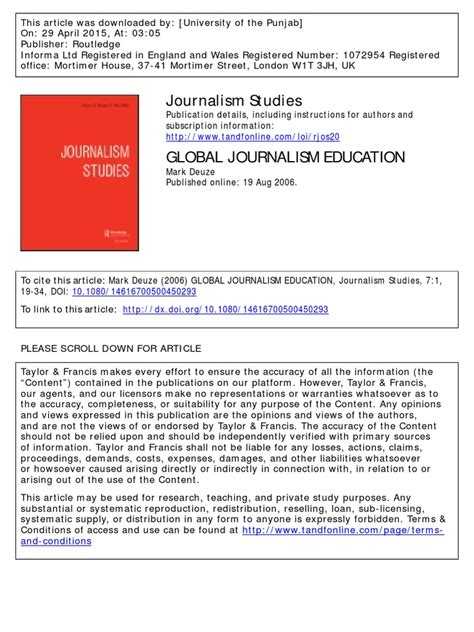 Journalism Education | Journalism | Mass Media