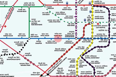 Karol Bagh station map - Delhi Metro