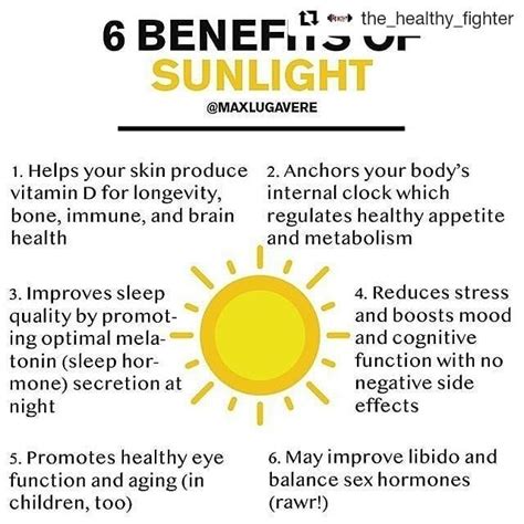 #Repost @the_healthy_fighter (@get_repost) 6 BENEFITS OF SUNLIGHT ...