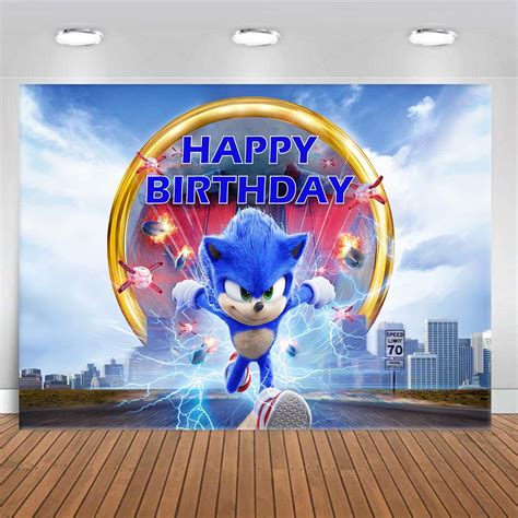 Buy 7x5 FT Birthday Party Background Decoration for Sonic The Hedgehog ...