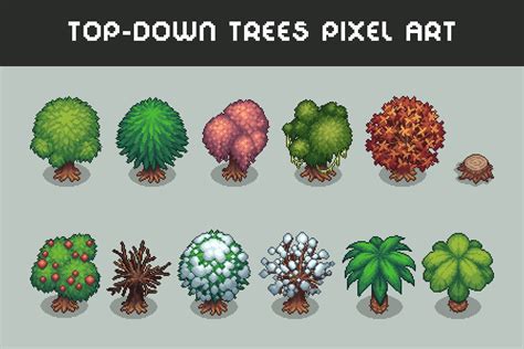 Free Top-Down Trees Pixel Art Download - CraftPix.net