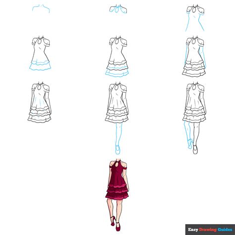 How to Draw an Anime Dress - Easy Step by Step Tutorial