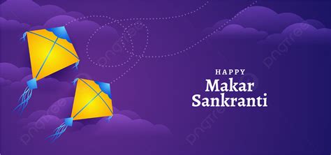 Makar Sankranti Background With Kites Flying In The Purple Sky, Makar ...